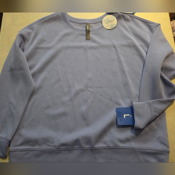 Mondetta Tops - Mondetta Soft Blue Scuba Crewneck